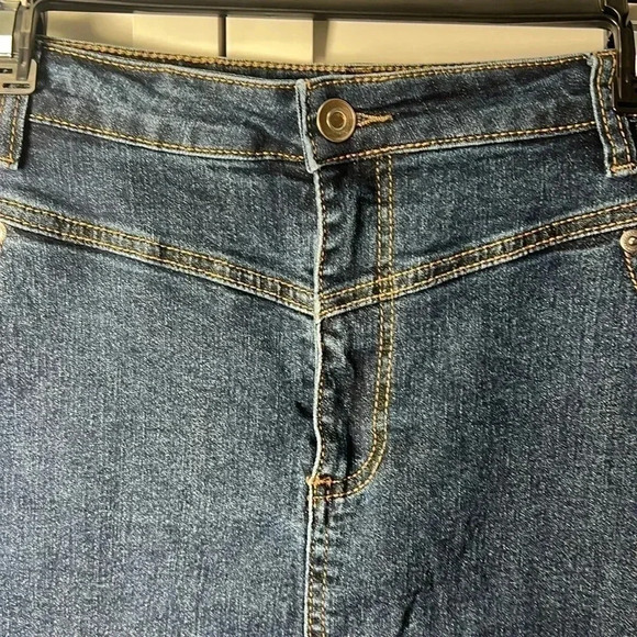 Modcloth Karaoke Seamstress Stretch Mini Denim Skirt Size 16 - Picture 7 of 10